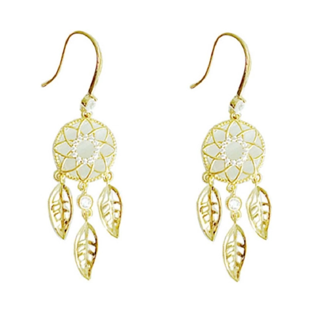 Gold plated Elegant Gold Dreamcatcher Earrings